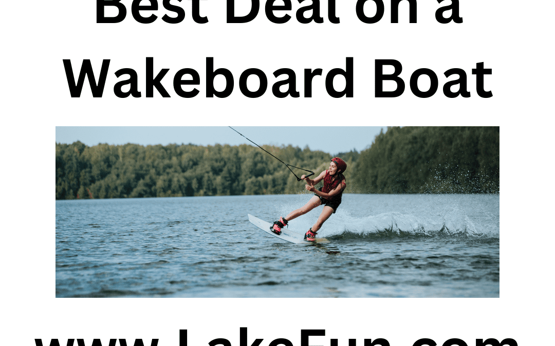 Wakeboarder Wakeboarding behind Wake board boat having Lake Fun